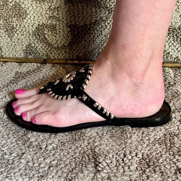 NWOB Jack Rogers Georgina Camo Camouflage Jelly Thong Sandals Size 7 - Picture 1 of 5